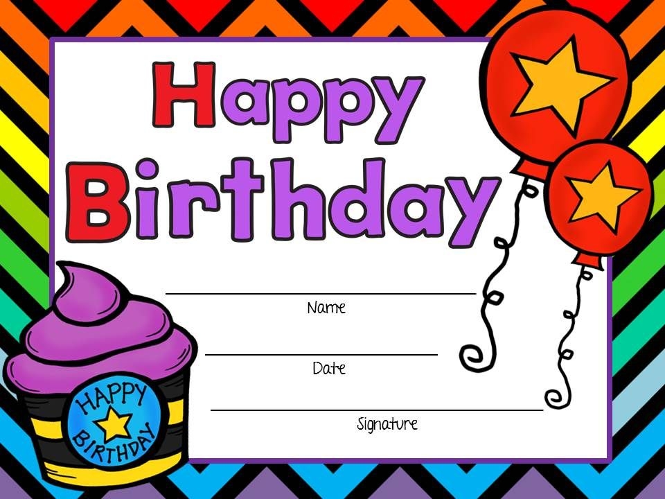 Free Printable Birthday Certificates