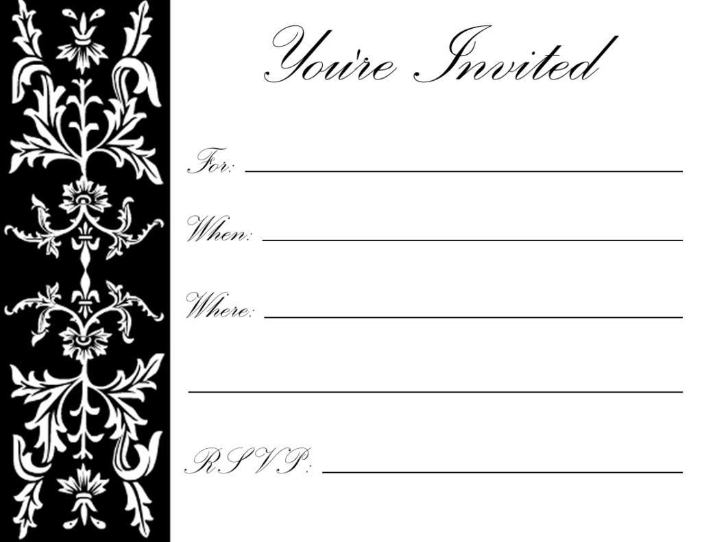 Free Printable Black And White Birthday Invitation Templates