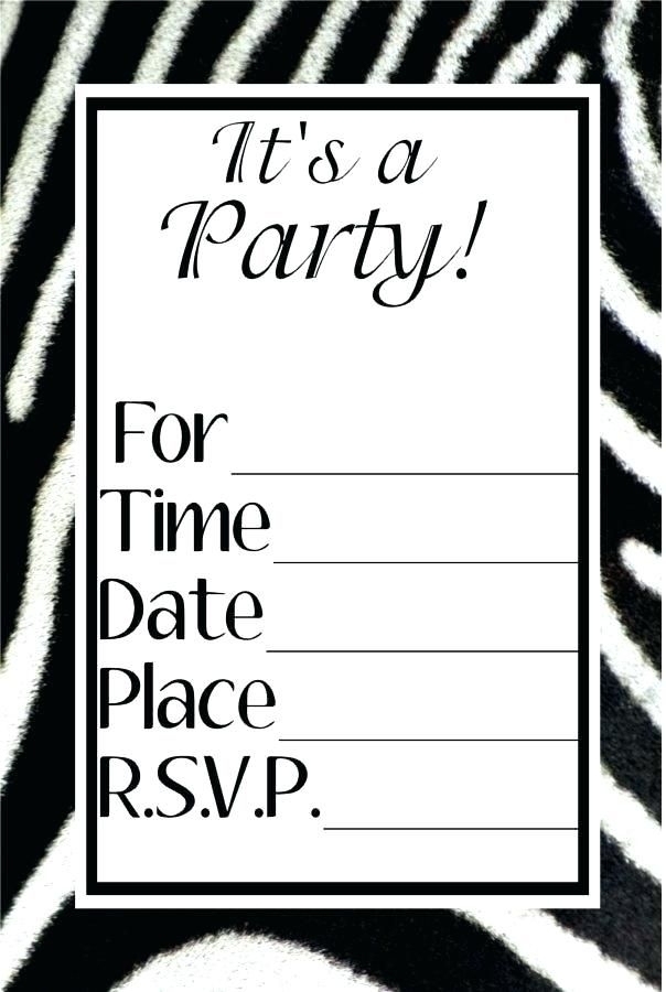 Free Printable Black And White Birthday Invitation Templates