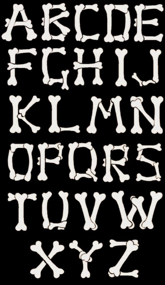 Free Printable Bone Letters