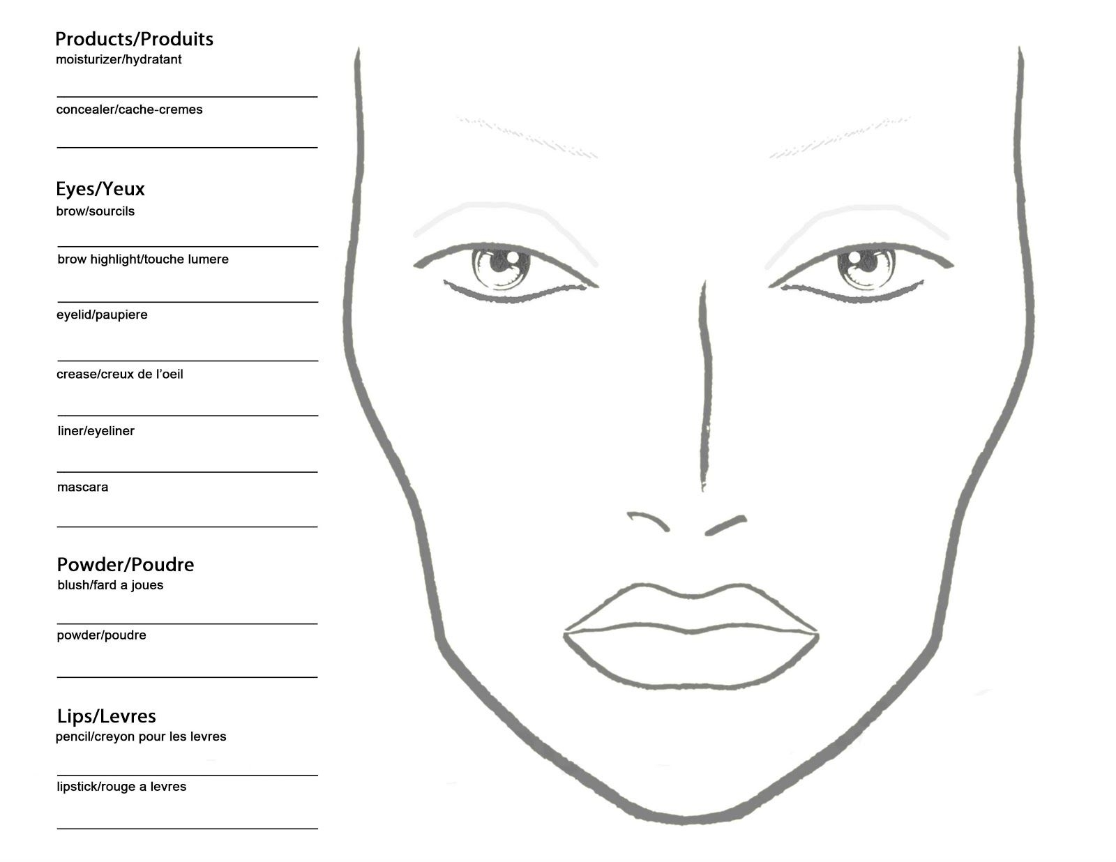 Free Printable Botox Face Chart