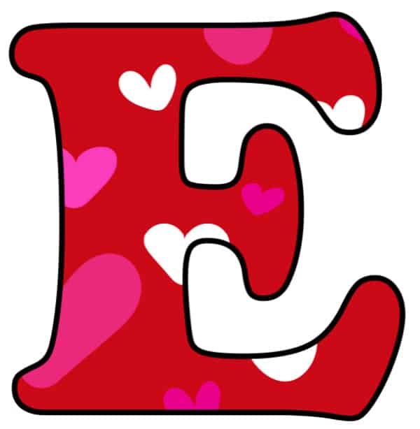 Free Printable Bubble Letters Colorful Valentine Bubble Letter E