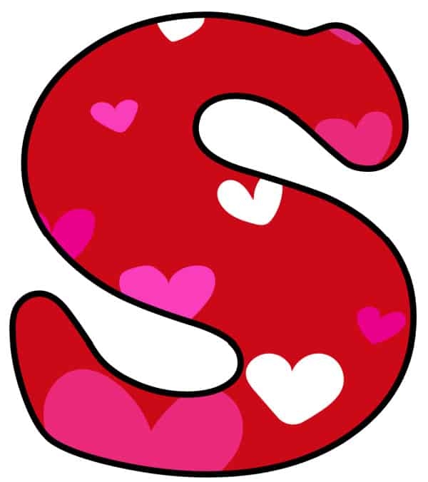 Free Printable Bubble Letters Colorful Valentine Bubble Letter S