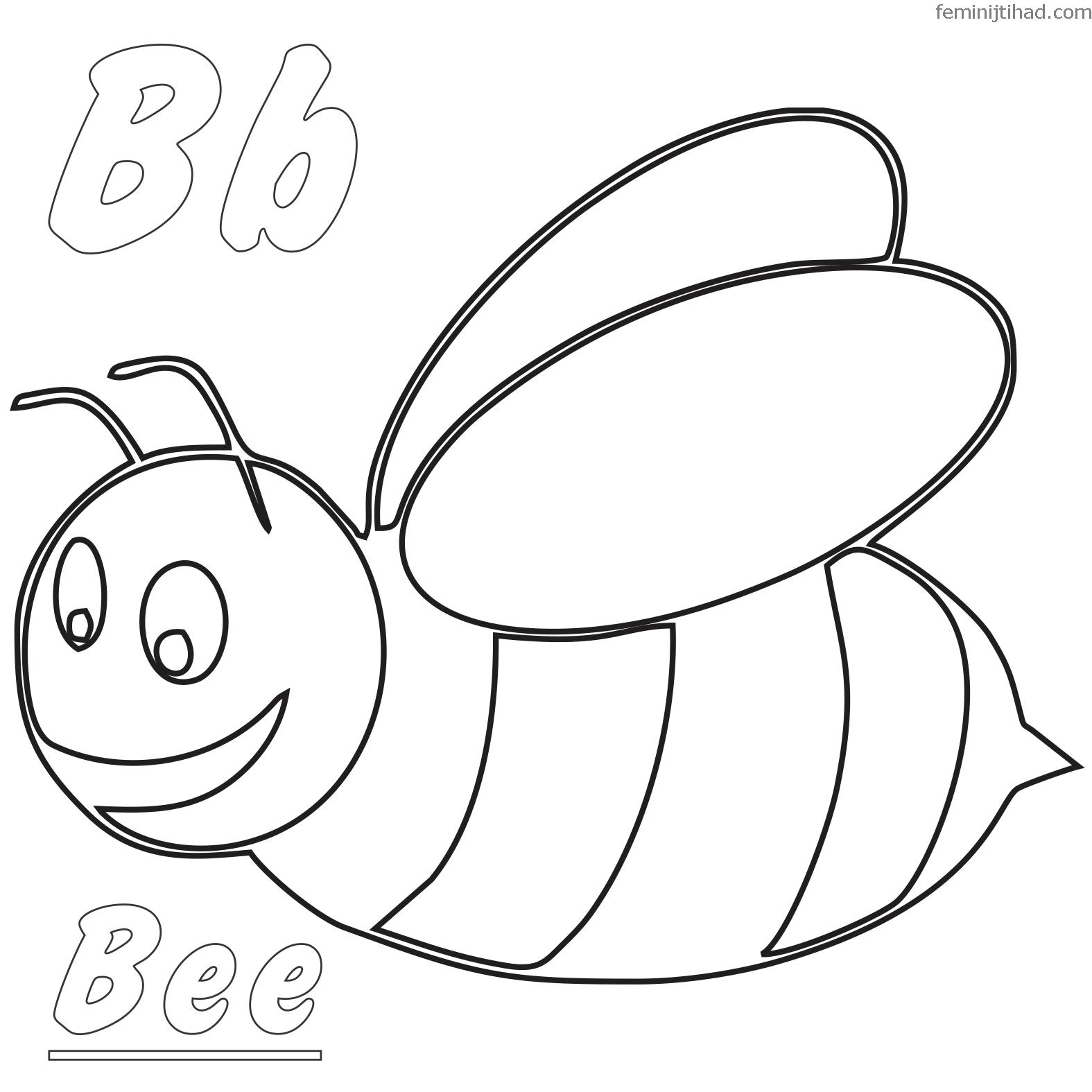 Free Printable Bumble Bee Coloring Page