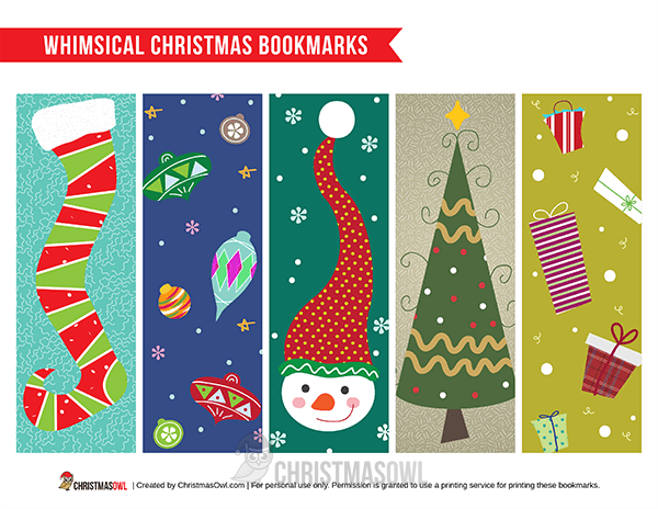 Free Printable Christmas Bookmarks In A Whimsical Style Download Them 