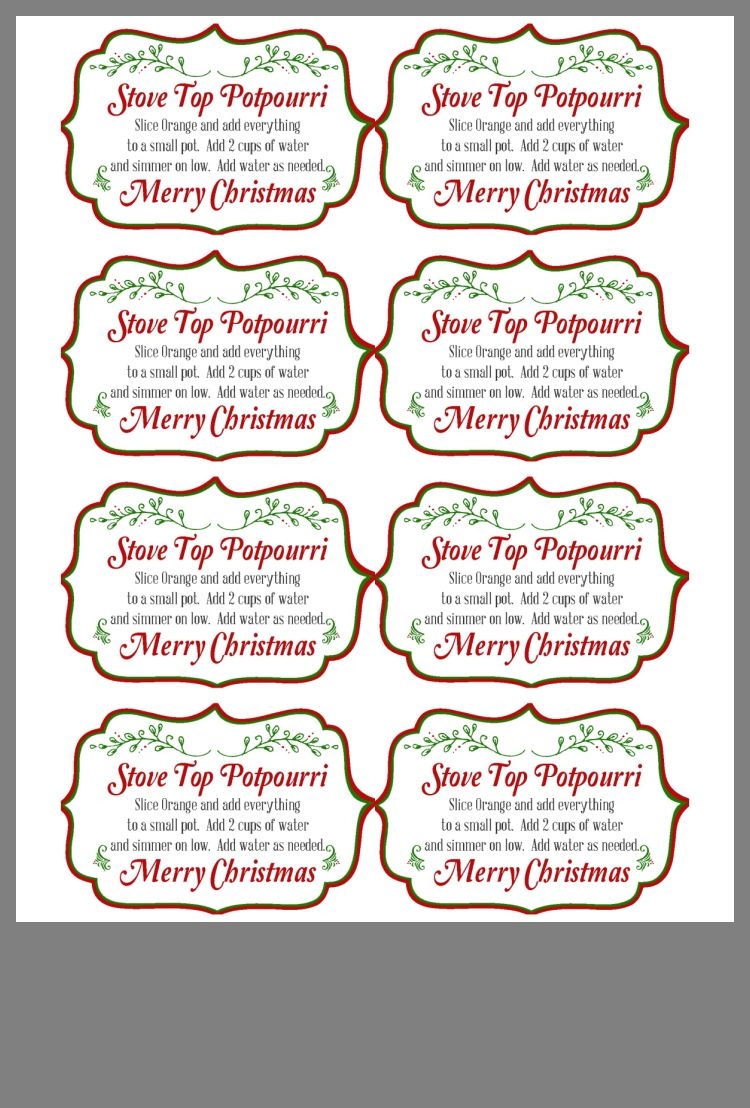 Free Printable Christmas Potpourri Printable Tags