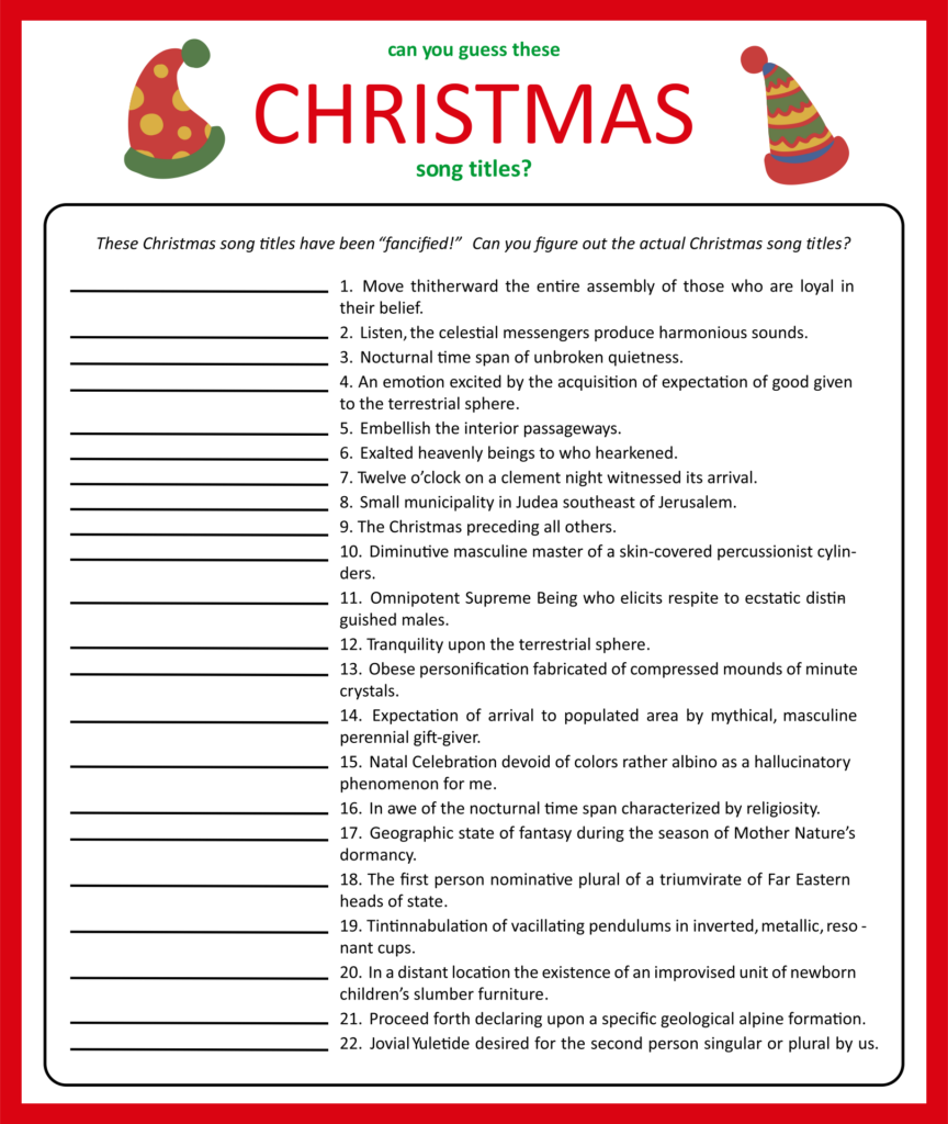 Free Printable Christmas Trivia Games For Families Printable Online