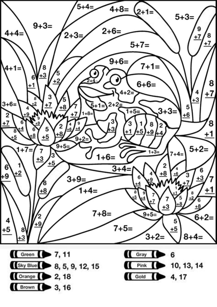 Free Printable Color By Number Math Sheets