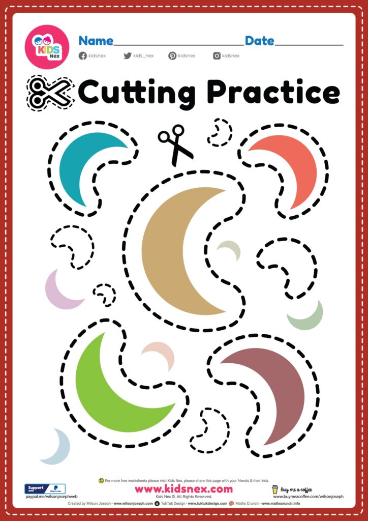 Free Printable Cutting Practice Worksheets For Kindergarten