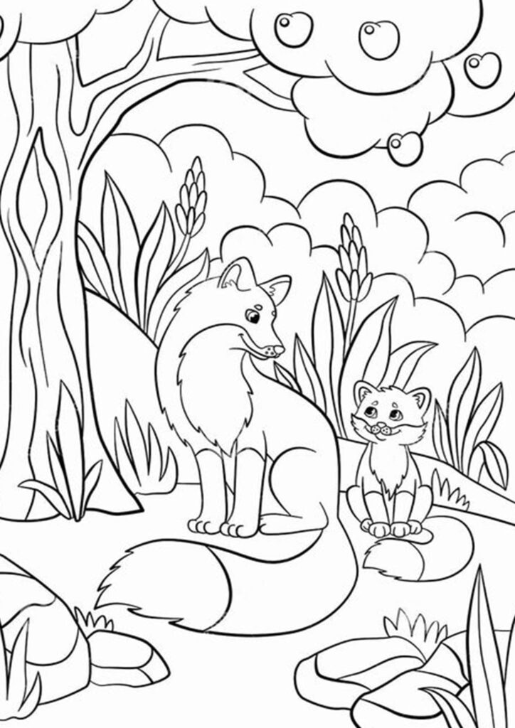 Free Printable Fox Coloring Pages