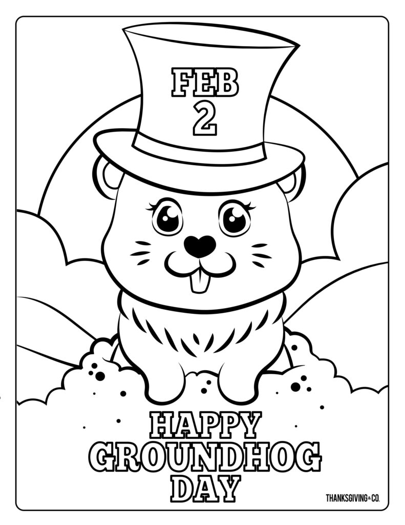 Free Printable Groundhog Day Coloring Pages