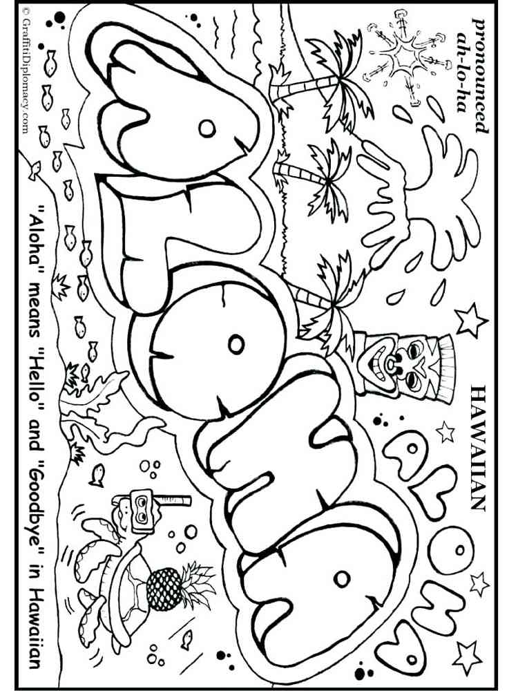 Free Printable Hawaiian Coloring Pages