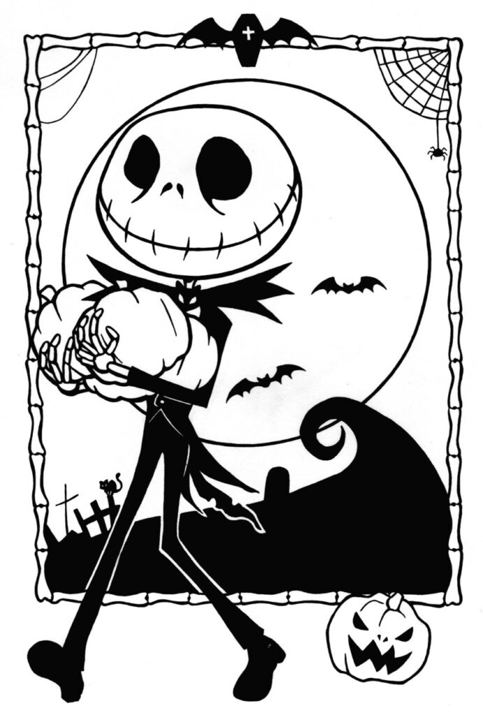 Free Printable Nightmare Before Christmas Coloring Pages Best 