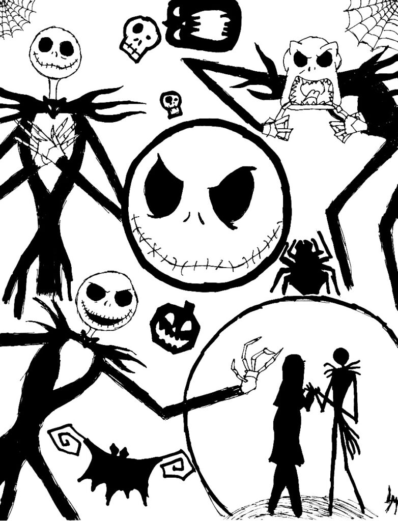 Free Printable Nightmare Before Christmas Coloring Pages Best 