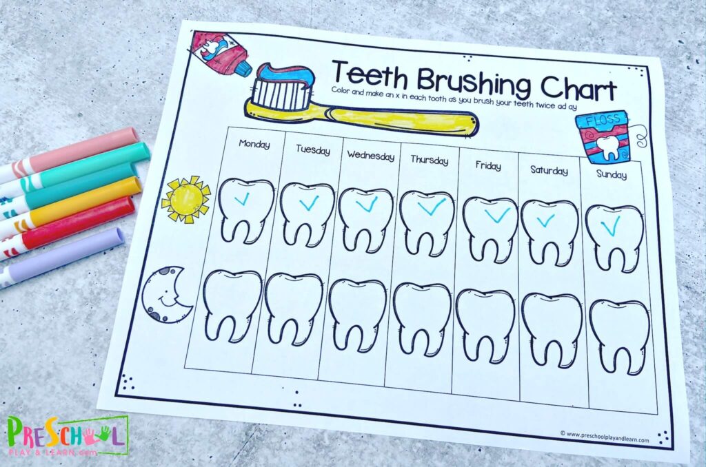 Free Printable Tooth Brushing Chart Pdf