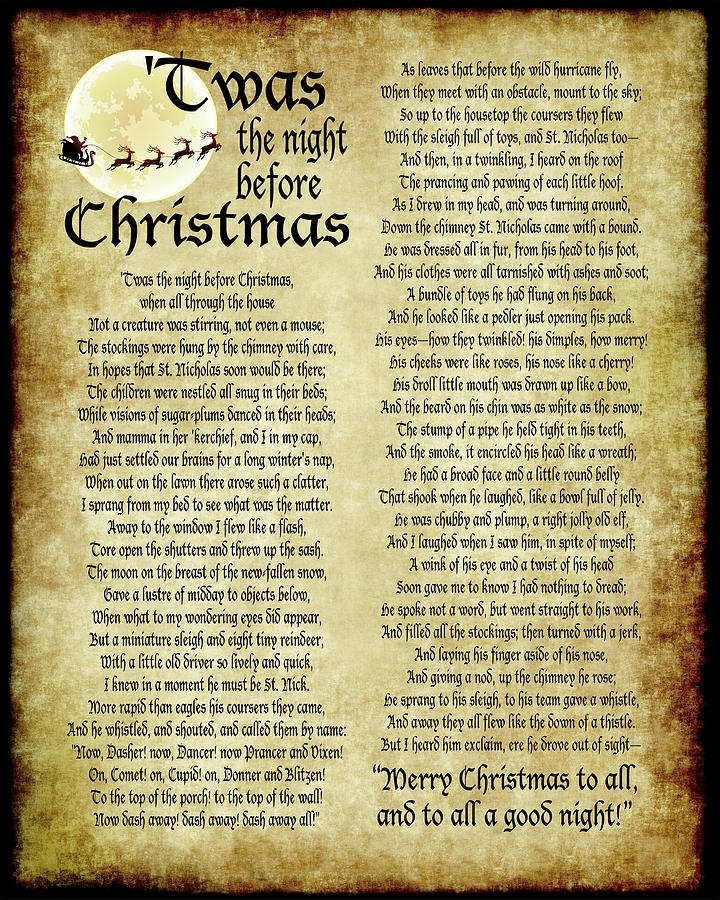 Free Printable Twas The Night Before Christmas Words