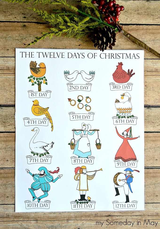 Free Printable Twelve Days Of Christmas