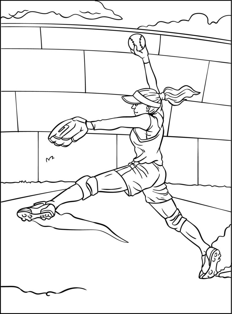 Free Softball Coloring Pages Coloring Pages