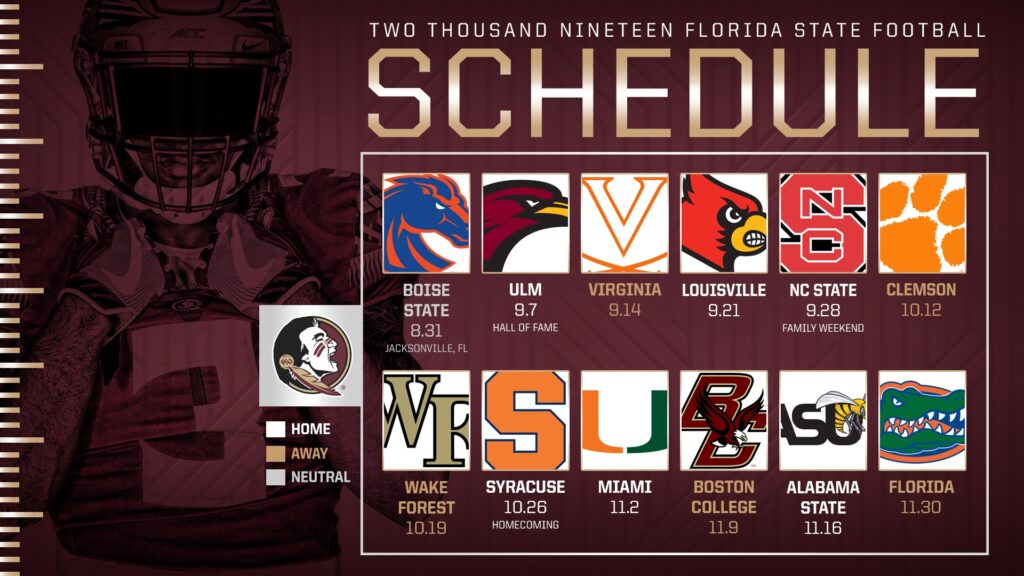 Fsu Football Schedule 2025 2025 Printable Pdf Claire Greene