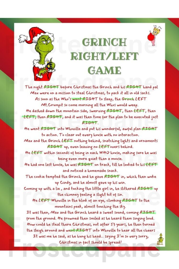 Grinch Right Left Game