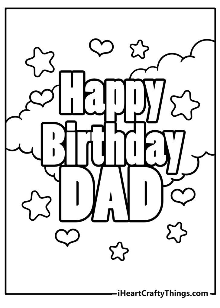 Happy Birthday Dad Coloring Pages 100 Free Printables 