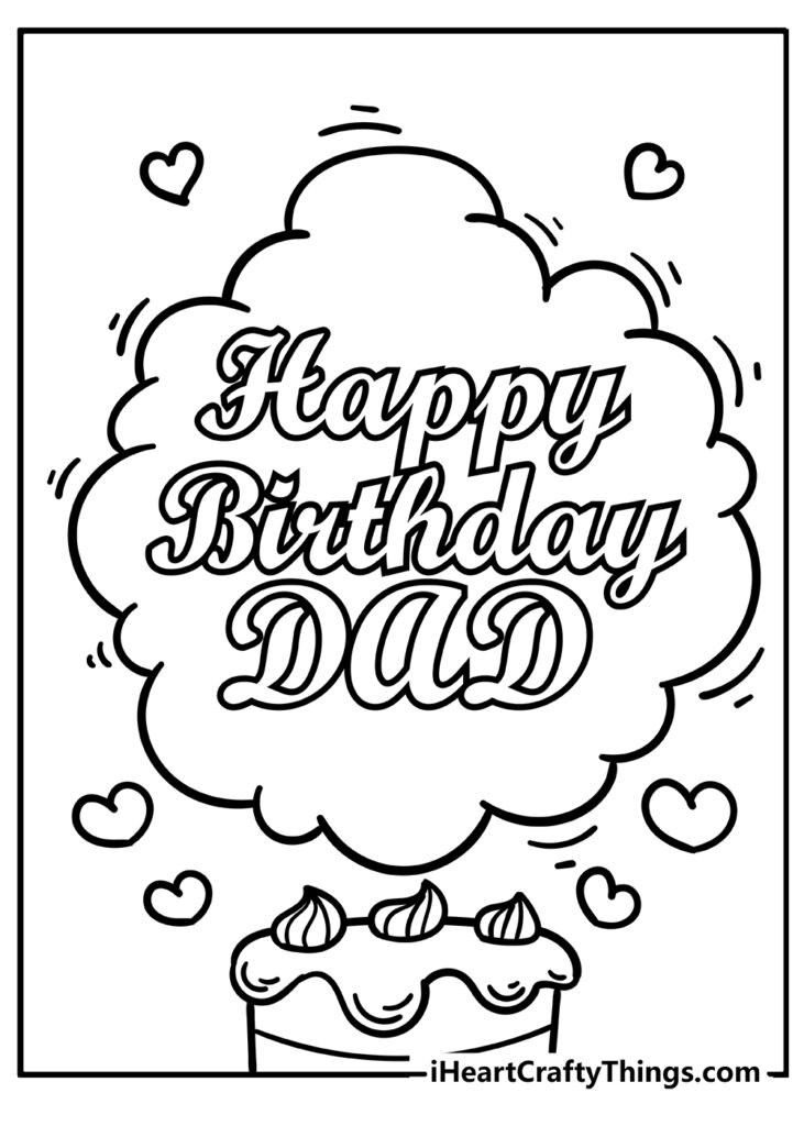 Happy Birthday Daddy Printable Coloring Pages