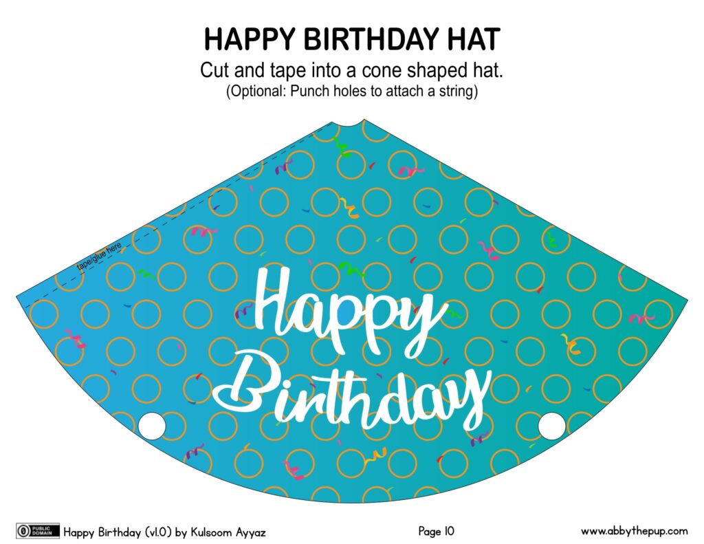 Happy Birthday Hat Free Printable Papercraft Templates