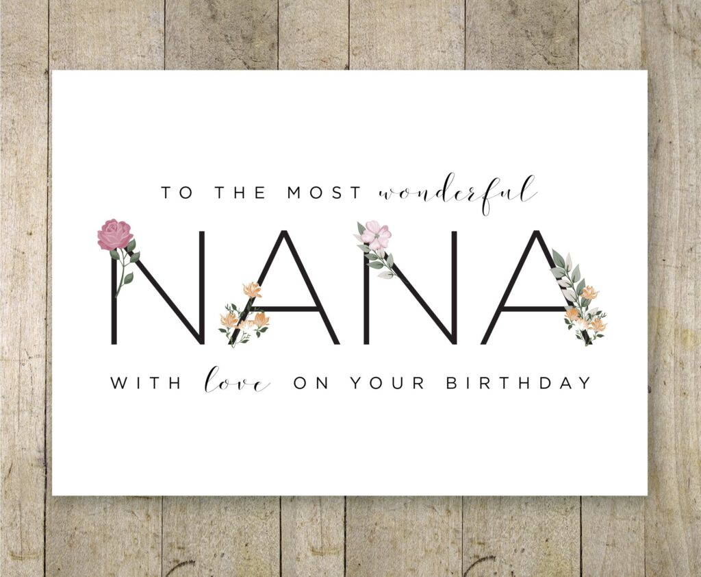 Happy Birthday Nana Printable Card Birthday Card For Nana Greeting 