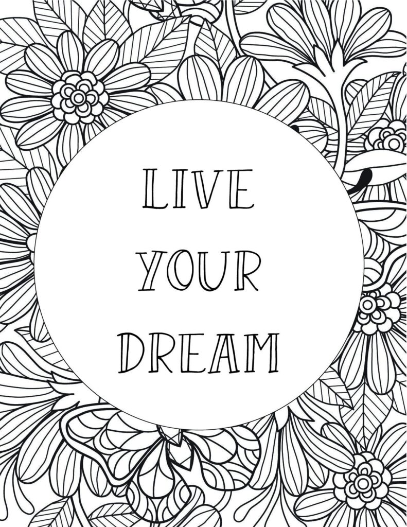 Inspirational Quotes Coloring Pages Free Printable