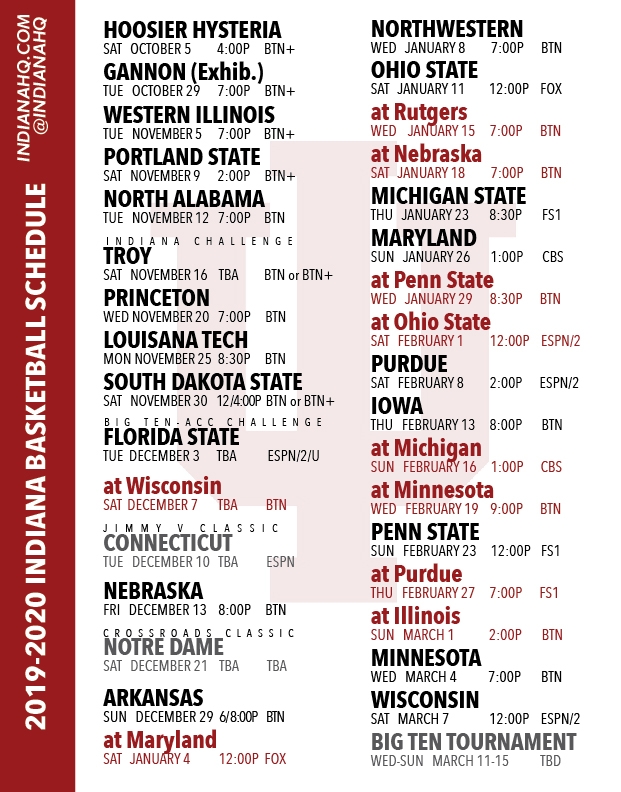 Iu Women s Basketball Schedule Printable