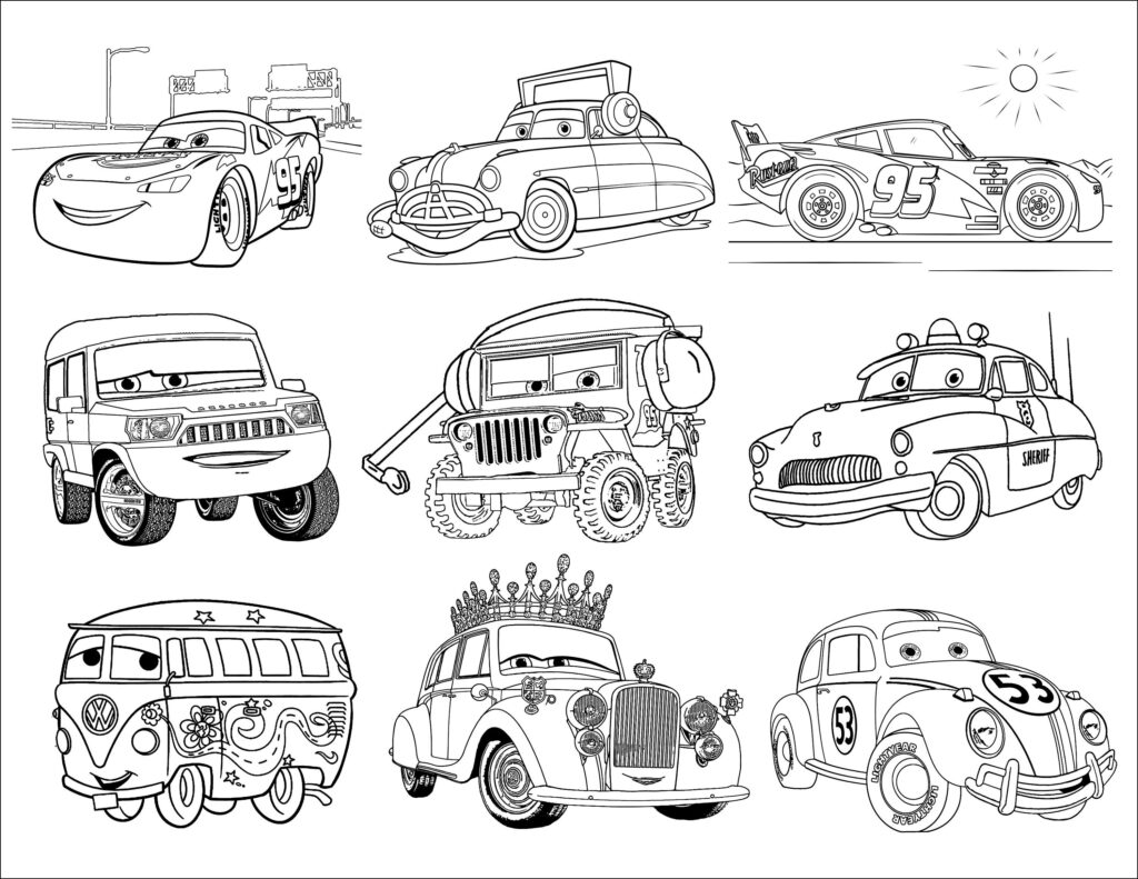 Kids Page Disney Cars Coloring Pages Printable Disney Cars Coloring 