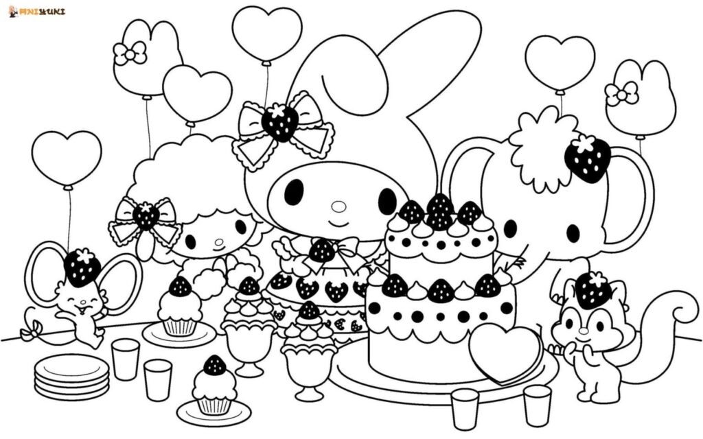 Kuromi And My Melody Coloring Pages Free Printable Templates