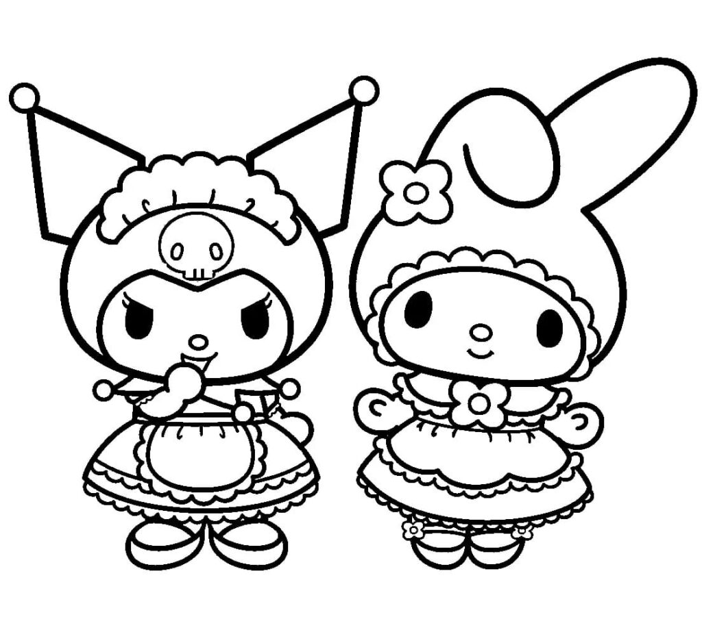 Kuromi With My Melody Coloring Page Download Print Or Color Online 