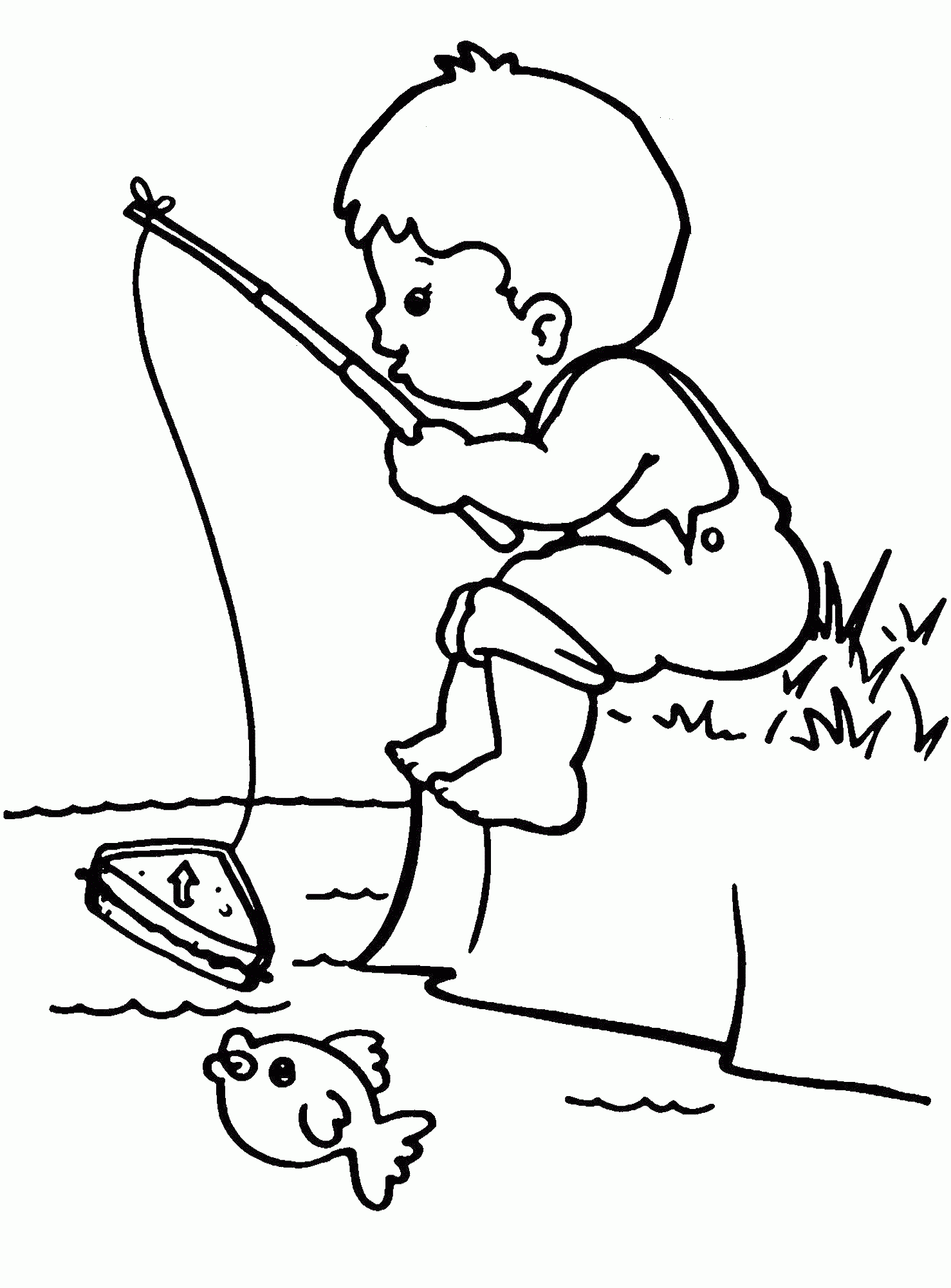 Little Boy Fishing Coloring Page Free Printable Coloring Pages For Kids