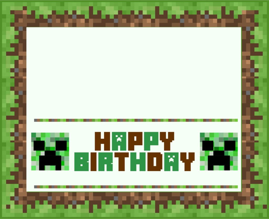 Minecraft Happy Birthday Card 10 Free PDF Printables Printablee