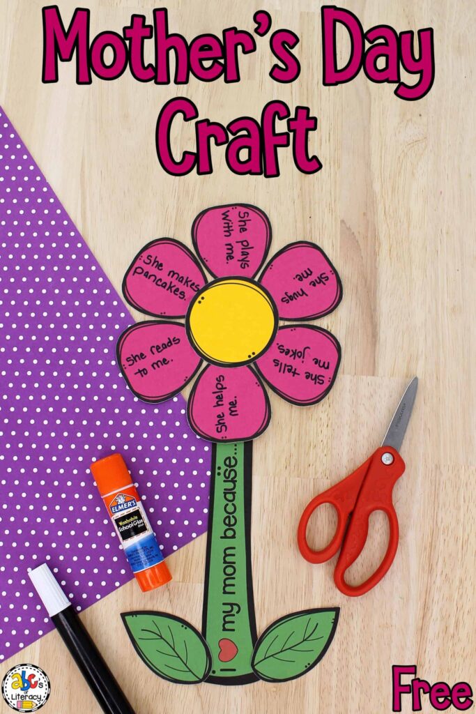 Mother s Day Flower Craft Free Printable Template 