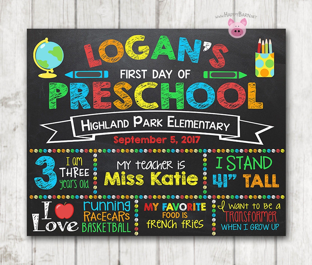 My First Day Of Preschool Printable Signs Free Printable Download