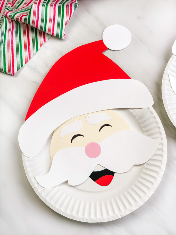 Paper Plate Santa Craft For Kids FREE Template Santa Crafts Crafts 