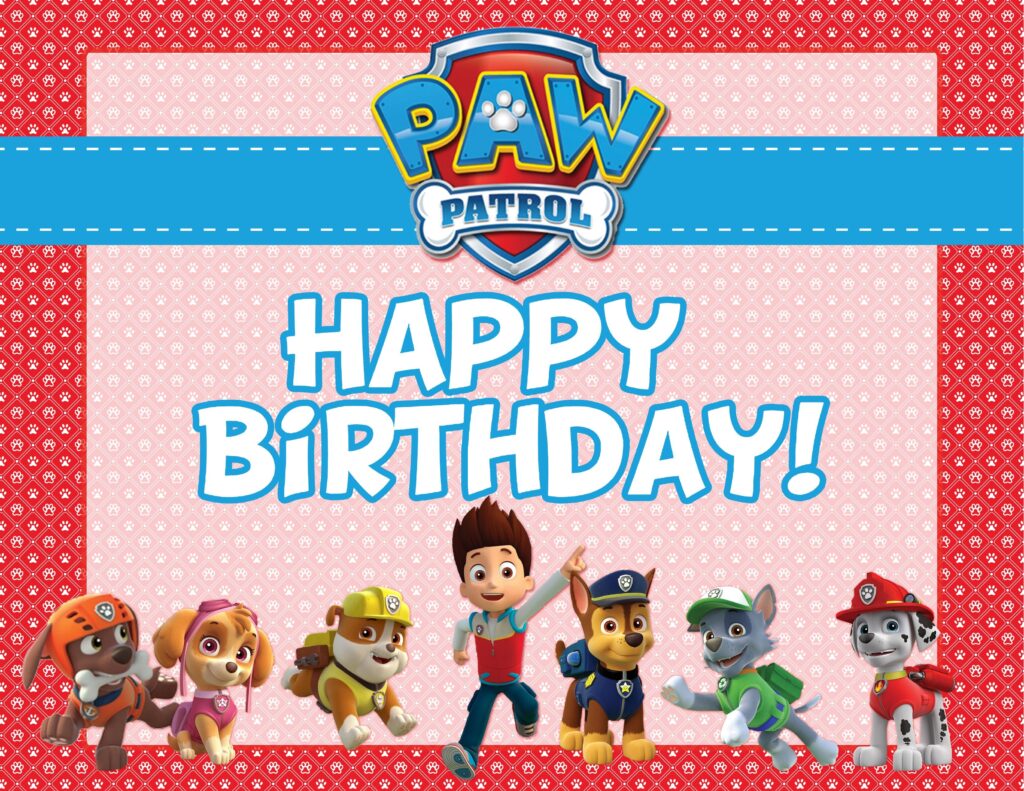 Paw Patrol Printable Birthday Card