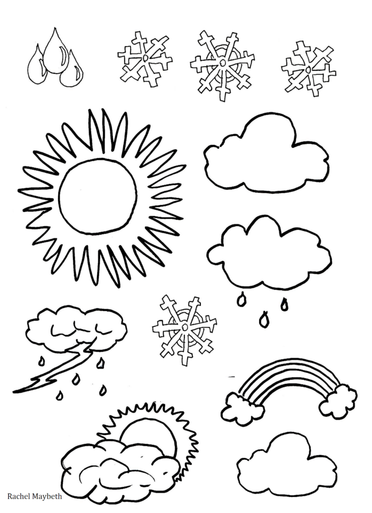 Preschool Printable Weather Coloring Pages
