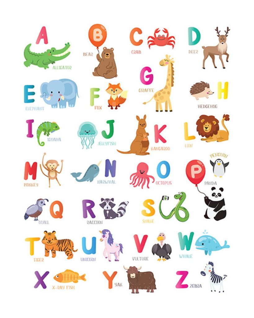 Printable Animal Alphabet Letters