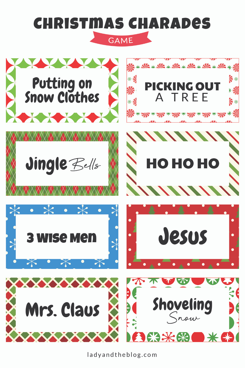 Printable Christmas Charades Game