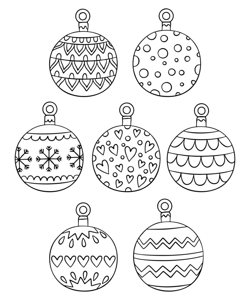 Printable Color Christmas Ornaments