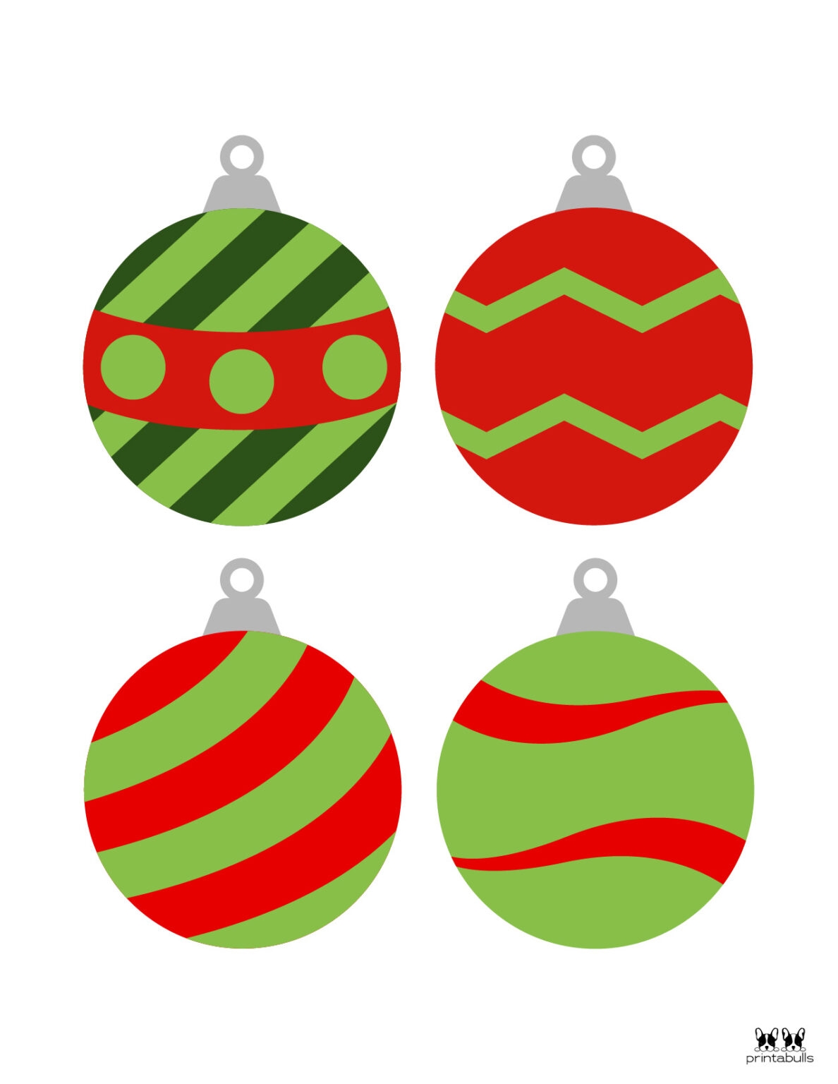 Printable Colored Christmas Ornaments