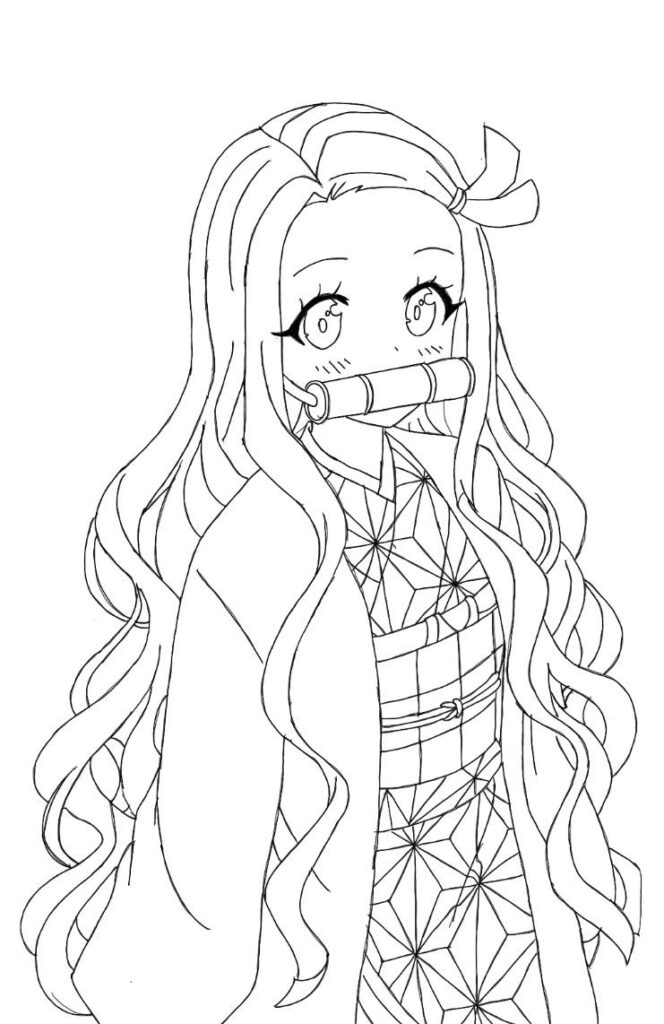 Printable Coloring Nezuko Coloring Pages