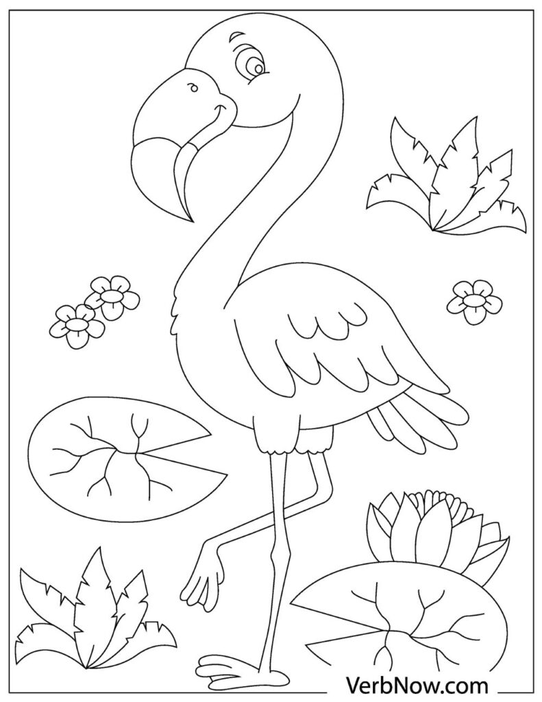 Printable Cute Flamingo Coloring Pages