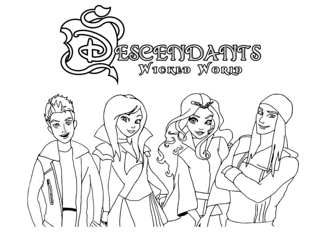 Printable Descendants Coloring Pages