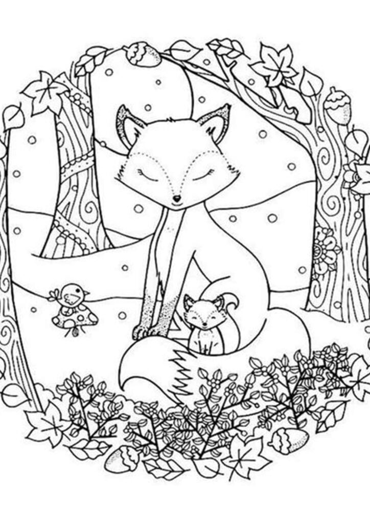 Printable Fox Coloring Pages