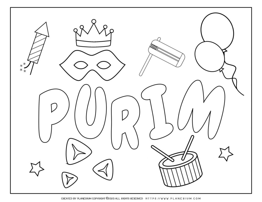 Printable Free Printable Printable Purim Coloring Pages