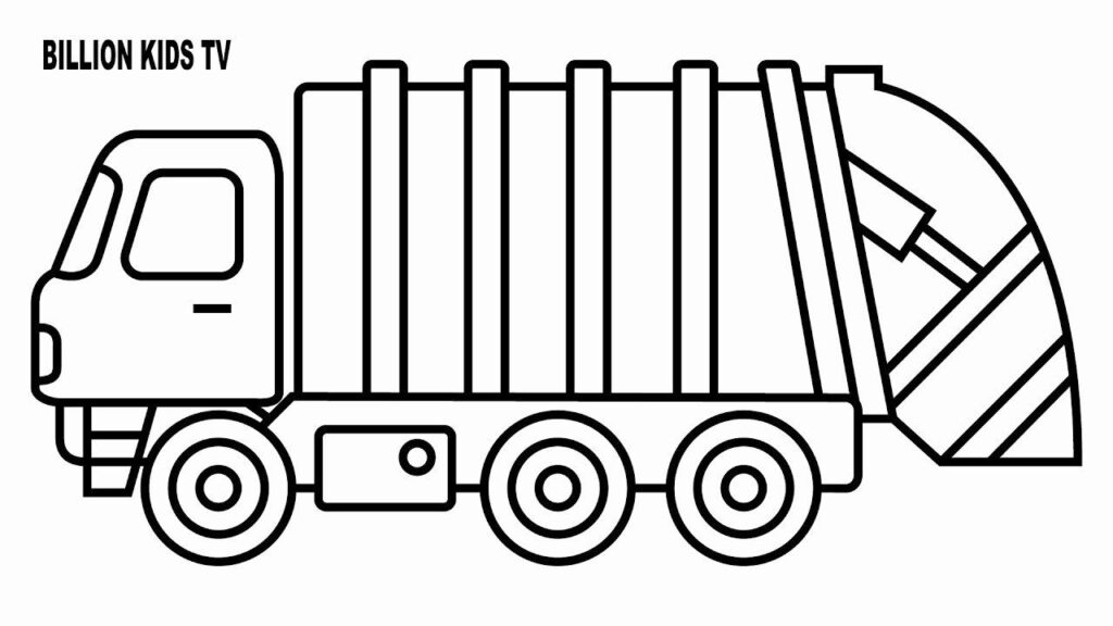 Printable Garbage Truck Coloring Page